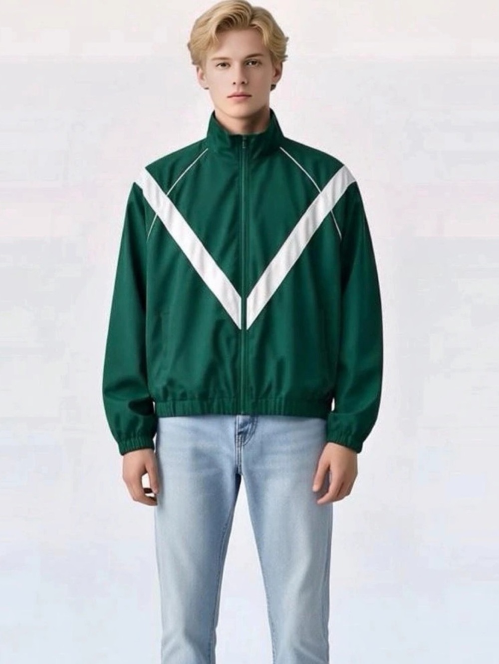 Retro Stand Collar Color Block
Windbreaker vintage 90s inspired